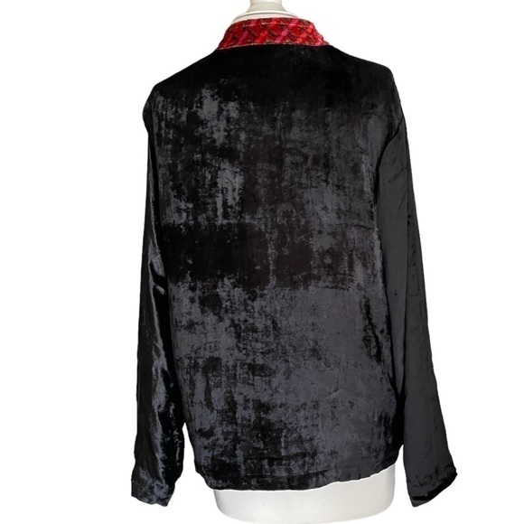 Vintage embroidered velvet floral boho jacket cottagecore size L - Picture 2 of 9